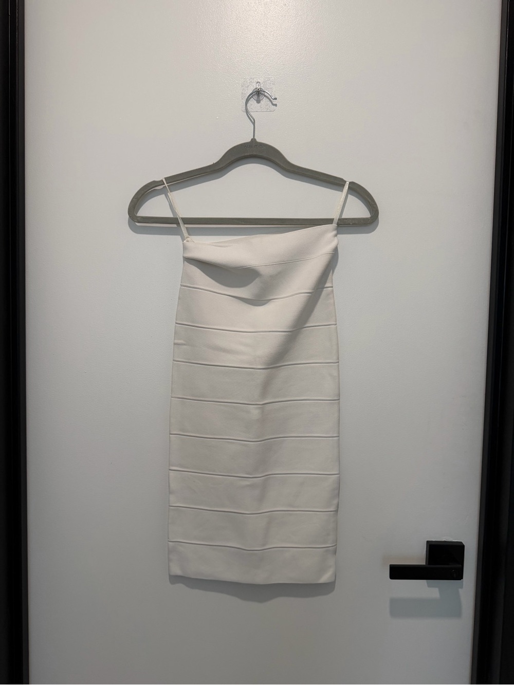 BCBGMaxAzria White Strapless Bandage Mini Dress